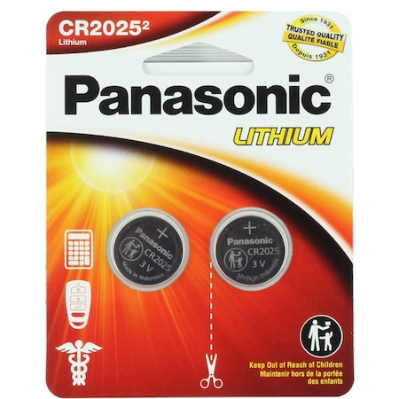 Panasonic Panasonic Battery - CR2025 - 3 V DC - 2 / Pack CR2025PA/2BL